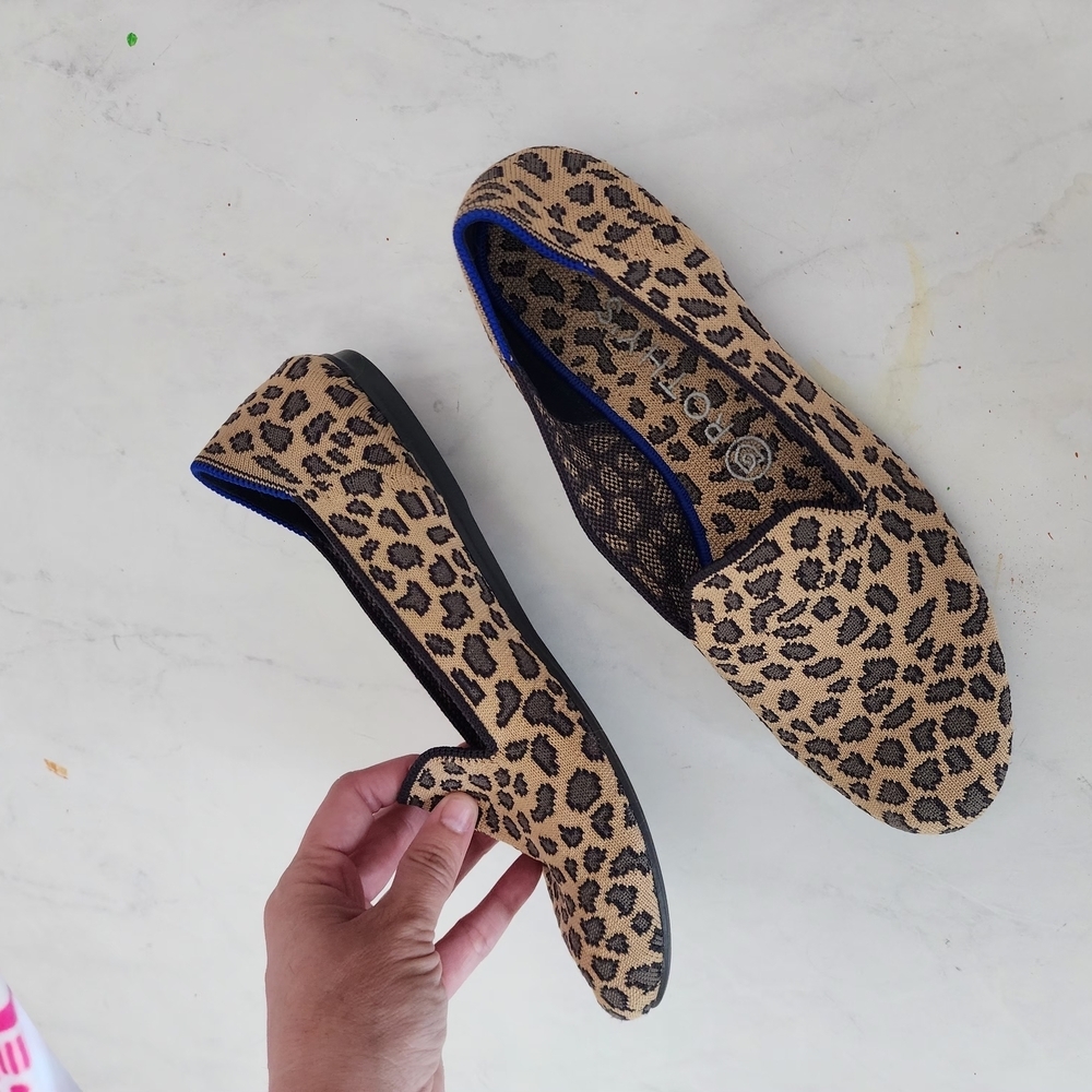 Rothy's Brown and Black Leopard Print Loafers - Picture 7 of 12